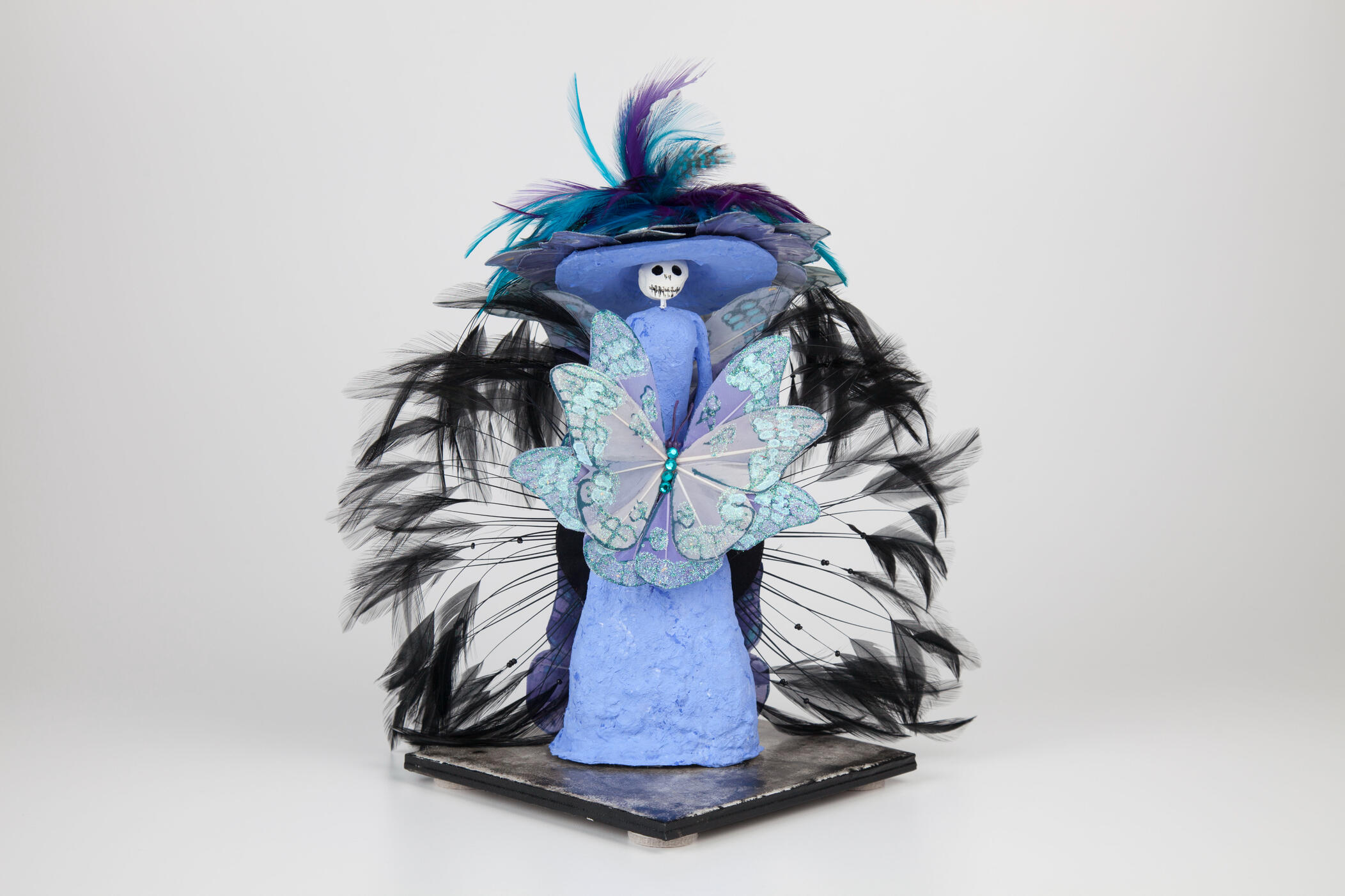 La Catrina Figurine (Butterfly and Feathers)